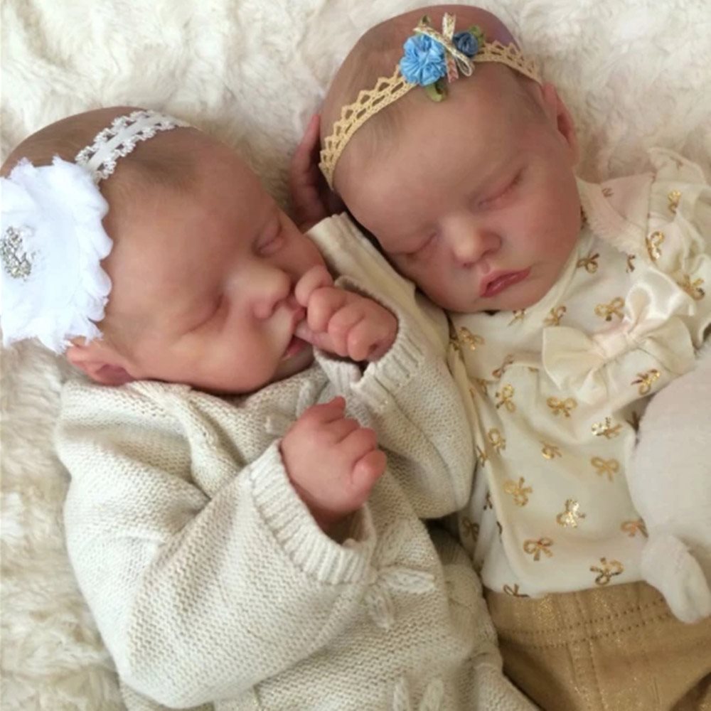 17'' SoftTouch Real Lifelike Twins Sister Lexi and Allie Reborn Baby Doll Girl