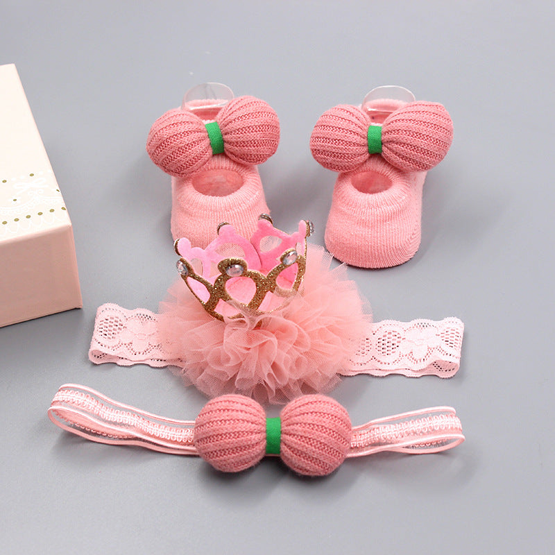Crown Headbands and Socks 3-Piece Set