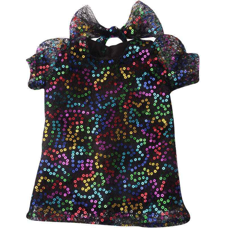 18 inch American Girl Sequined Mesh Princess Dress With Hair Band