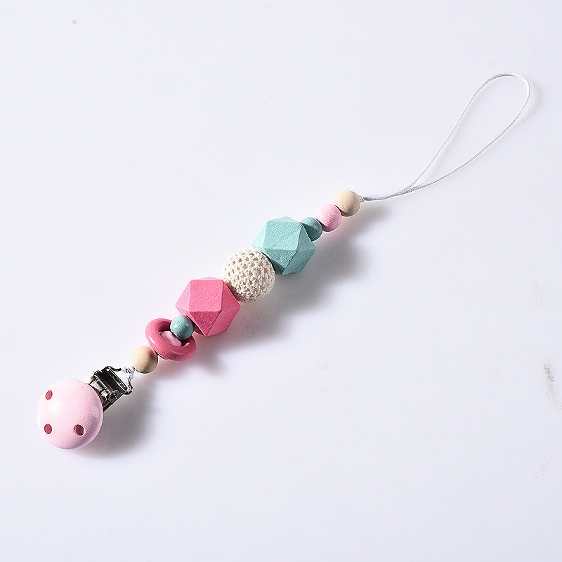 Cute Multicolor Wooden Pacifier Chain