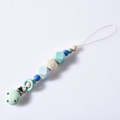 Cute Multicolor Wooden Pacifier Chain