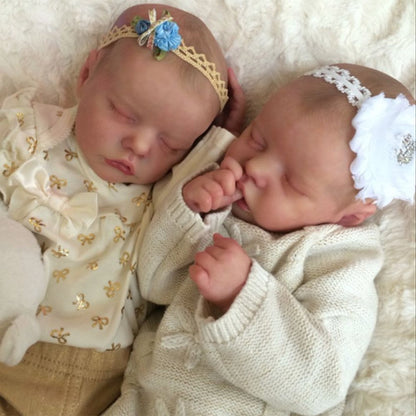 17'' SoftTouch Real Lifelike Twins Sister Lexi and Allie Reborn Baby Doll Girl