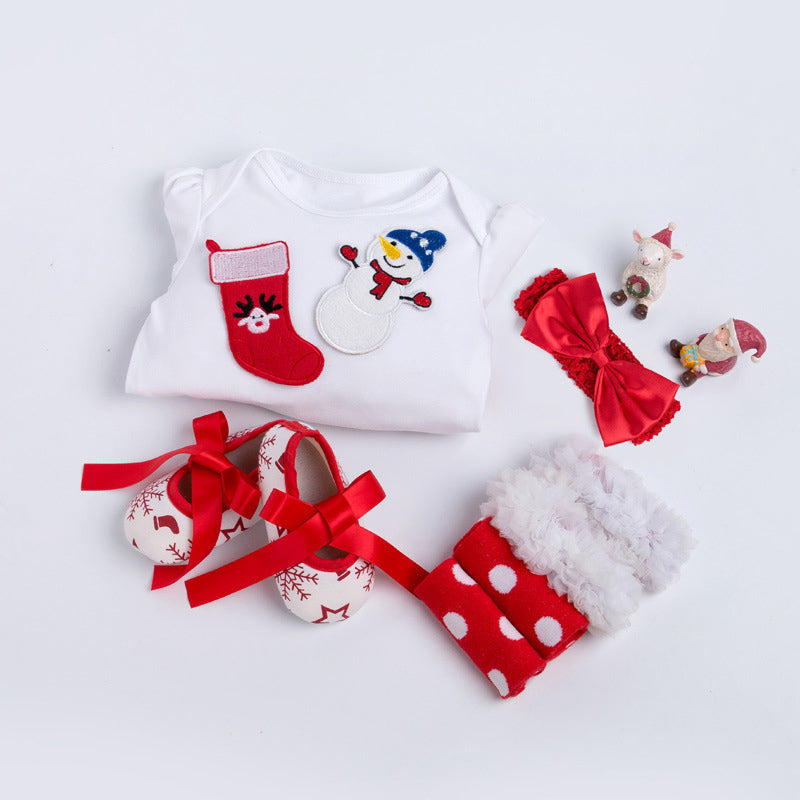 4-Piece Cute Christmas Dress for 21/22/23 Inches Reborn Dolls