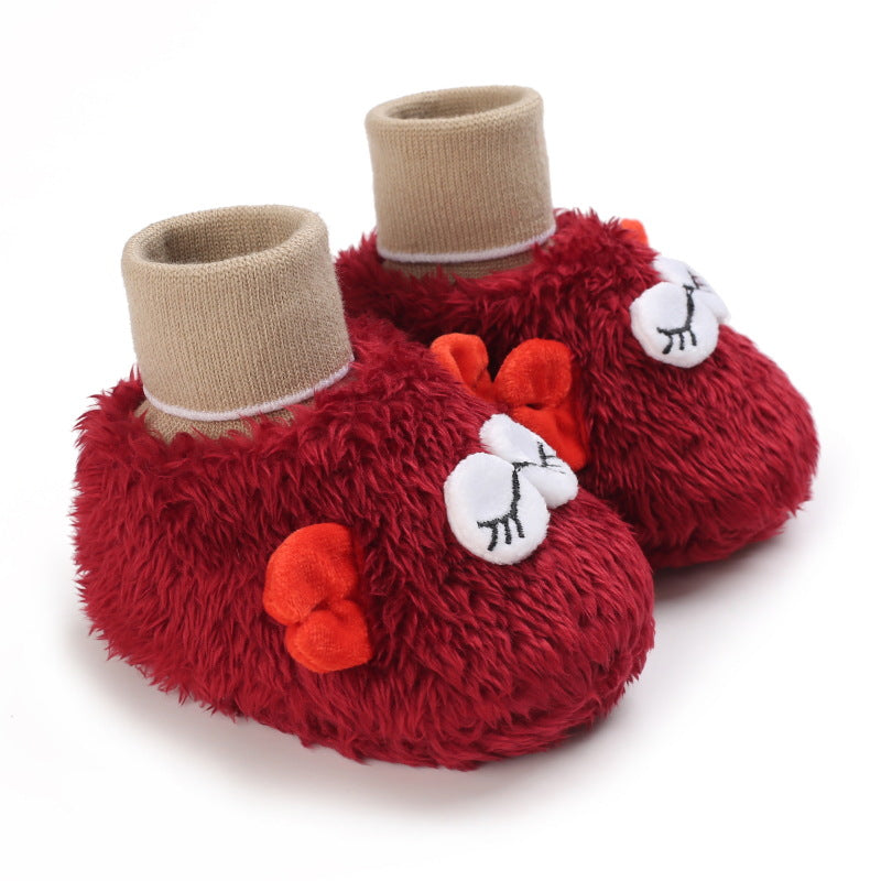 Cute Close Eyes Plush Soft Soles Shoes for 20-24 Inches Reborn Dolls
