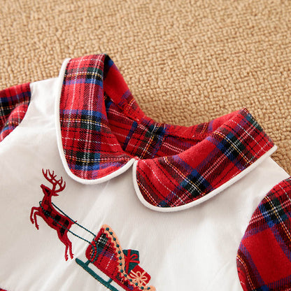 Christmas Plaid Bodysuit for 21-23 Inches Reborn Dolls