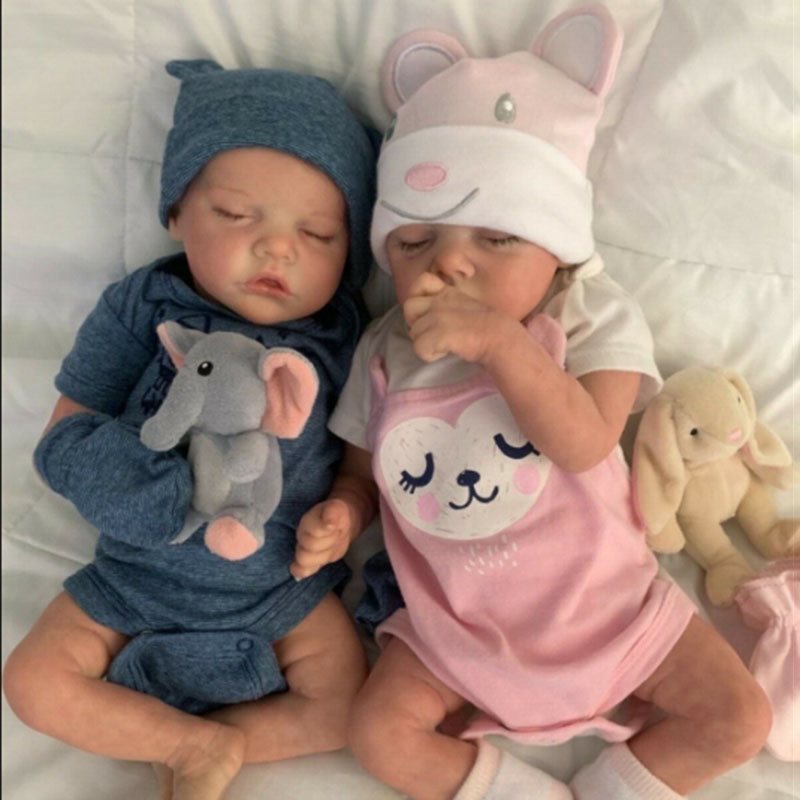 17'' Lifelike Realistic Twins Brother Katelyn and Cameron Reborn Baby Doll Boy
