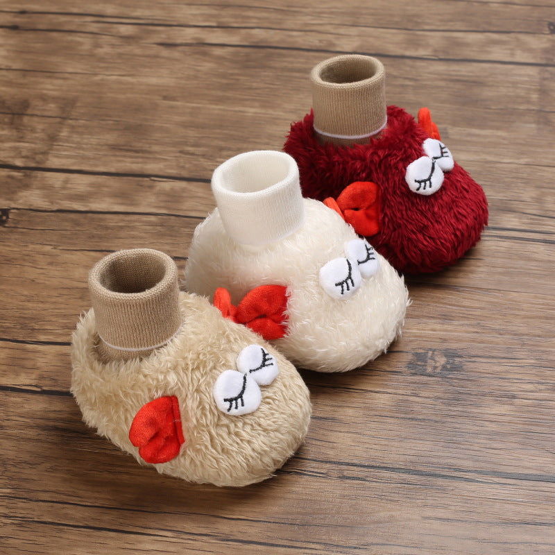 Cute Close Eyes Plush Soft Soles Shoes for 20-24 Inches Reborn Dolls