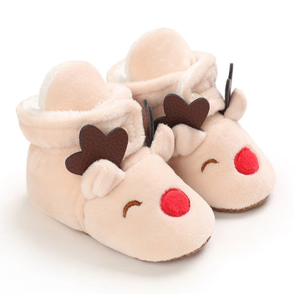 Cute Elk Plush Soft Soles Shoes for 20-24 Inches Reborn Dolls