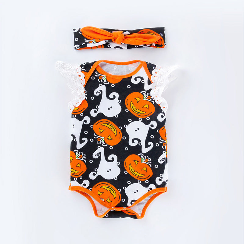 2-Piece Halloween Pumpkin Dress for 21/22/23 Inches Reborn Dolls