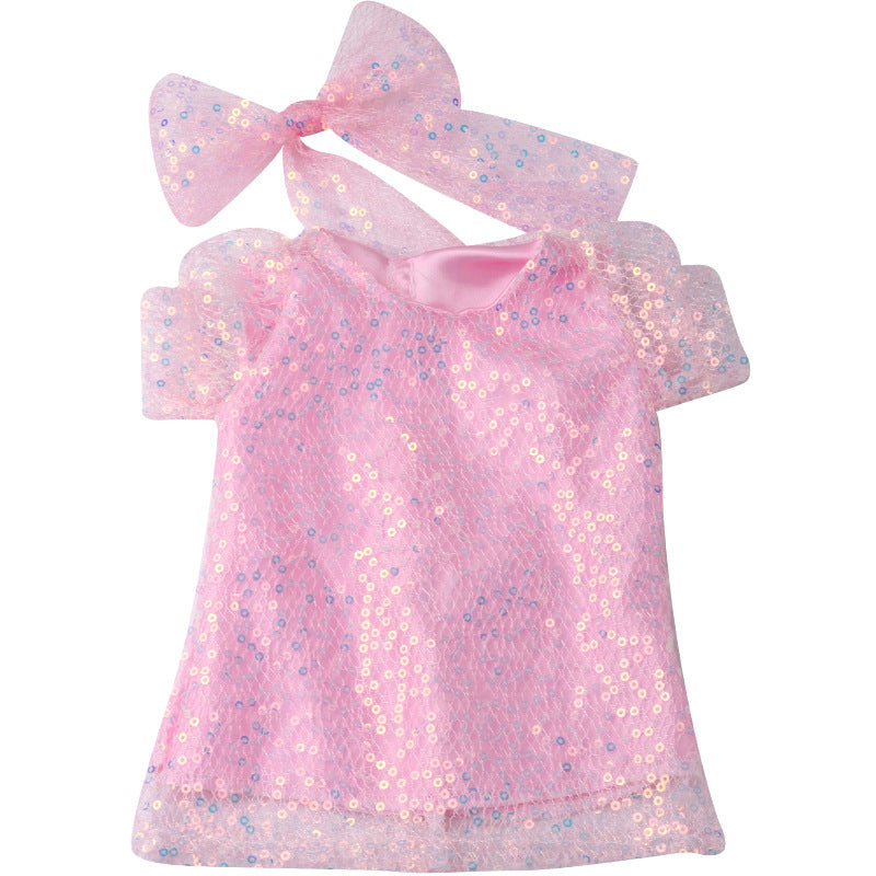 18 inch American Girl Sequined Mesh Princess Dress With Hair Band