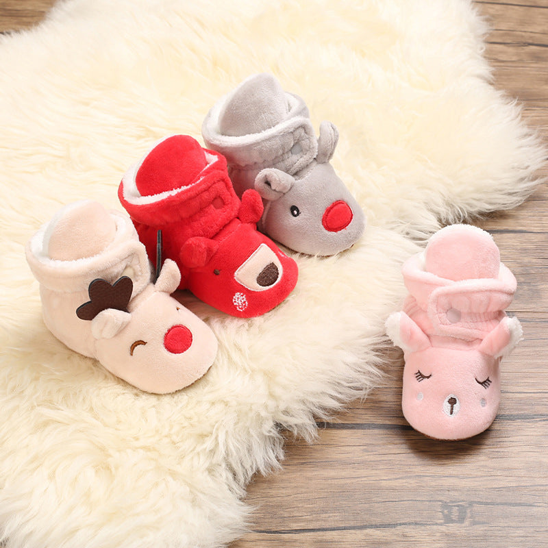 Cute Elk Plush Soft Soles Shoes for 20-24 Inches Reborn Dolls