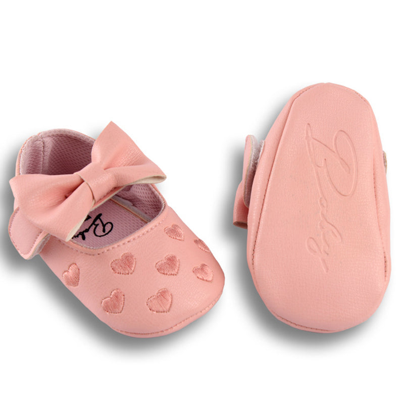 Cute Heart Embroidery Shoes for 20-24 Inches Reborn Dolls