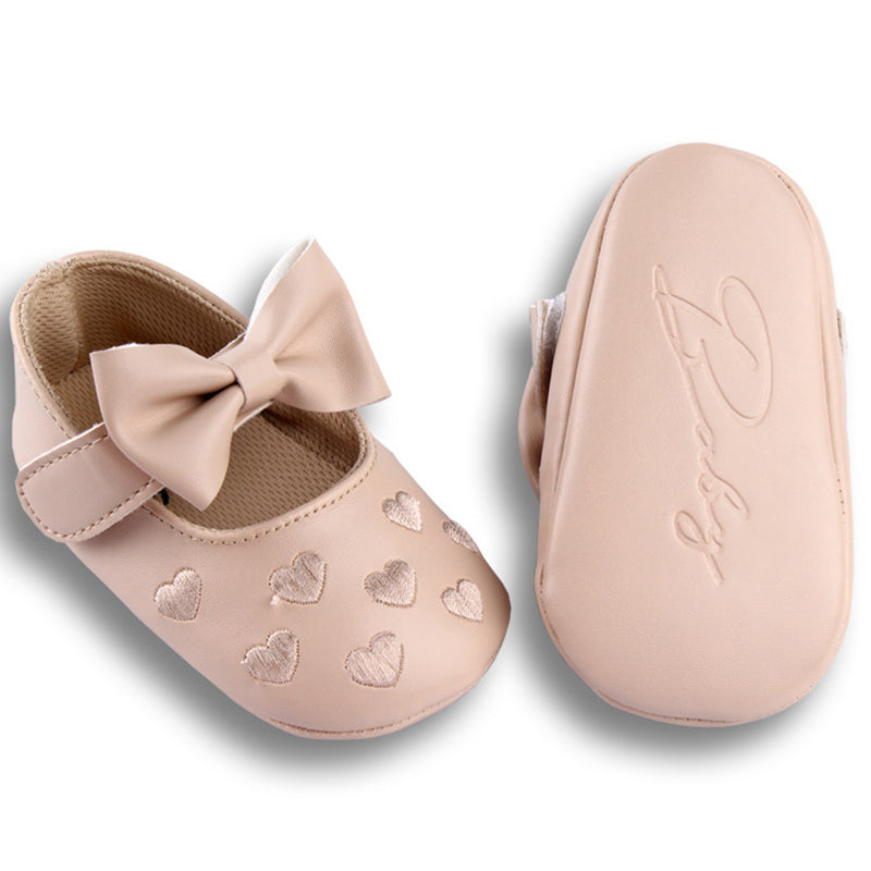 Cute Heart Embroidery Shoes for 20-24 Inches Reborn Dolls